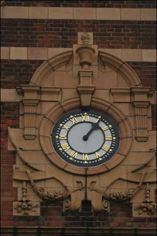 Clock on the Victoria Institute in Worcester