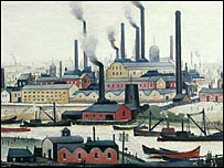 A Riverbank by LS Lowry