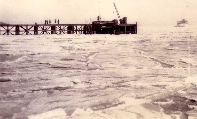 Freezing conditions at Wei Hai Wei  on north coast of China