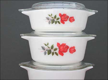Stacked Pyrex bowls