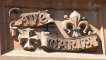 Ave Maria carved in the sandstone over the door of the convent. (Latin for Hail Mary)