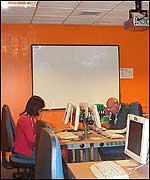 Two students on the course at the open learning centre