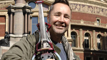 Nigel Kennedy on the steps of the Royal Albert Hall in London to launch the BBC Proms 2008