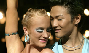 Mette Skou Elkjær and David Kim Ehlers Jørgensen dance for Denmark