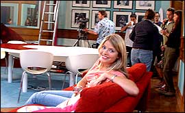 Picture: Holly relaxs in the dining room