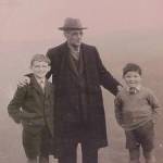 Names: Father of the Bride - Walter C. Caudle with his Grandsons - sons of J. M. Caudle Location: Park Road, overlooking Ferndale, Rhondda, Glamorgan WALES  Date: 1951 An 'honorary' Welshman surveying his past; whilst his grandsons looked to their future.  Just Another Family