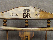 Detail on the Queen's Mendlesham chair