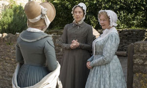 (L-R) Lisa Dillon as Mary Smith, Dame Eileen Atkins as Miss Deborah and Dame Judi Dench as Miss Matty