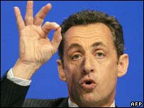 O candidato à Presidência da França Nicolas Sarkozy