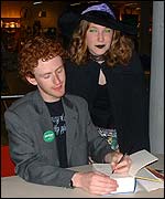 Picture: Chris Rankin and Harry Potter fan at Order Of the Pheonix release party in Norwich