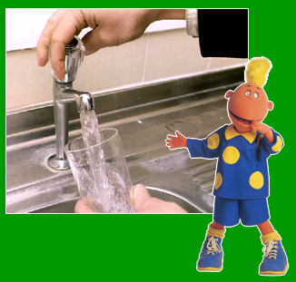Jake in front of glass of water being poured