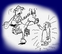 Francis Tavener comes face to face with Haddock's ghost!  Cartoon by Brian Willis.