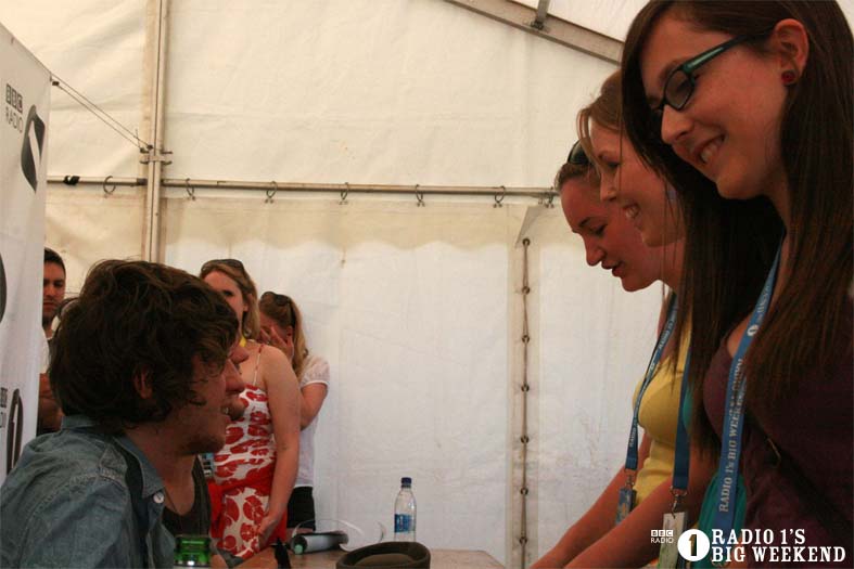 The Kooks in the signing tent