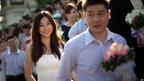 馬來西亞吉隆坡一場集體婚禮上新人合照（12/12/2012）