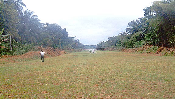 The airstrip which Maud had supervised two years ago had become overgrown and looked like the rest of the jungle. Now it has once again been cleared.