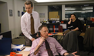 Peter Capaldi, James Smith and Joanna Scanlan