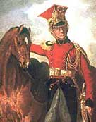 Image of Lancers Officer with horse and red coat