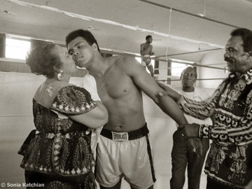 Muhammed Ali with his parents in Zaire. Photo courtesy of Sonia Katchian.