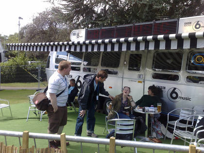 Having a laugh in the 6 Music paddock