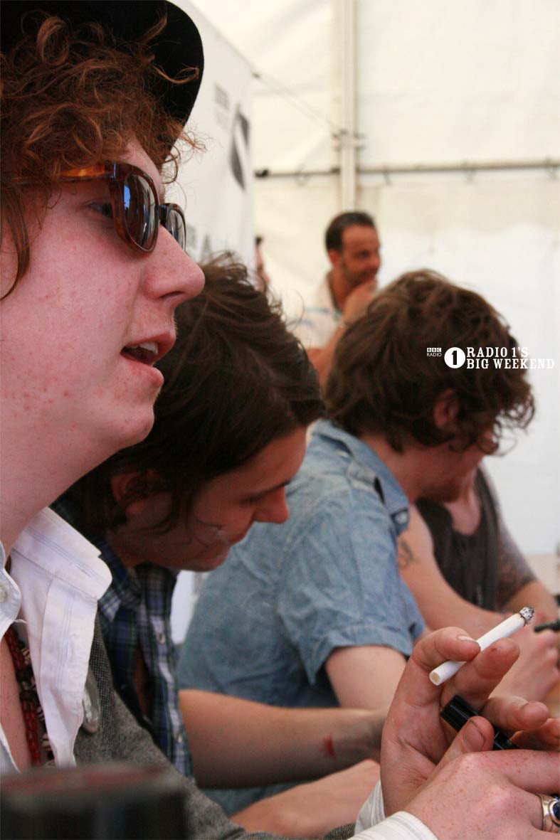 The Kooks in the signing tent