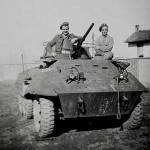 This photograph was taken at the Rimini Barracks outside Turin.   Geoff Woodcock (from St Martins, Oswestry)is on the right and I, reg Bowyer, am on the left.