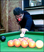 Playing snooker with a difference at Brown's!