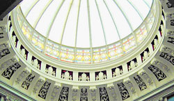 The glass dome inside  the Ulster Bank buidling, Waring St.