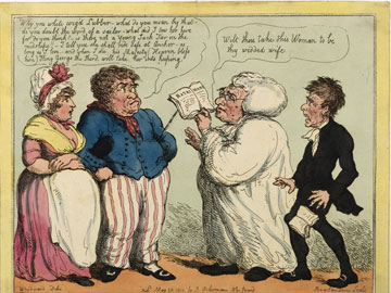 'A Sailor’s Marriage', by George M. Woodward (artist), Thomas Rowlandson (engraver) and Rudolph Ackermann (publisher), 25 May 1805. NMM Repro. ID PW3853