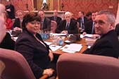 Image of Bertie Ahern and Mary Harney at the opening session of the North-South Ministerial Council