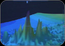 A computer generated representation of the ocean floor