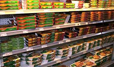 Supermarket shelves
