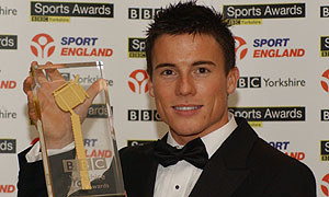 James Toseland with his Yorkshire Sports Personality award
