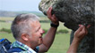 Derek tries to lift the cap stone with one finger