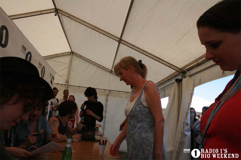 The Kooks in the signing tent