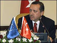 رجب طيب اردوغان، نخست وزير ترکيه برای مذاکره با مقام های اتحاديه اروپا به بروکسل سفر کرده است