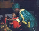 Lighting the candles