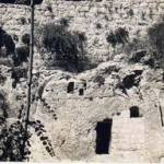 The tomb of Christ in the Garden. Discovered by General Gordon believed by many to be the sight of Calvary and the burial place of Christ.   On leave in Palestine September 1943