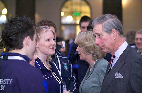 Charles meets some students