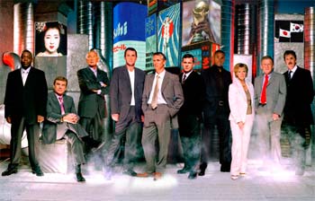 Ready for World Cup 2002 - Garth Crooks, Trevor Brooking, Barry Davies, Alan Hansen, Gary Lineker, Ray Stubbs, Mark Bright, Hazel Irvine, John Motson, Mark Lawrenson