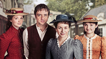 L-R Olivia Hallinan, Richard Harrington, Julia Sawalha and Ruby Bentall 
