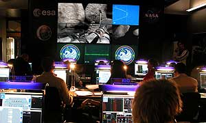 Mission controllers watch the close shave Pegasus suffers in the asteroid belt