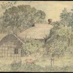 A drawing by Martin William Farrow, drawn when he was an officer in Burma. A drawing by Martin William Farrow, drawn when he was an officer in Burma.