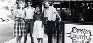 Some of the early team, including "Voice of the Balls"  - lottery numbers announcer Alan Dedicoat