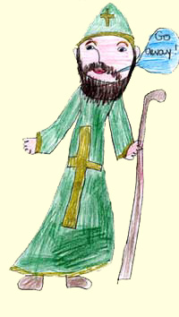 St Patrick, drawn by Charlotte Rainey