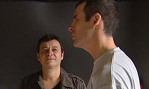 James Dean Bradfield (left) and Joe Calzaghe