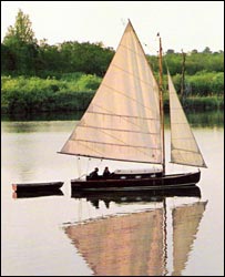Norfolk Wherry sailing on the Broads