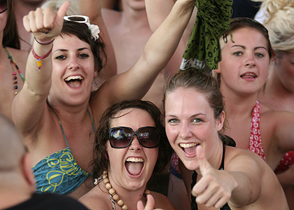Greg James, Judge Jules and Dave Pearce spend the day at BCM in Magaluf