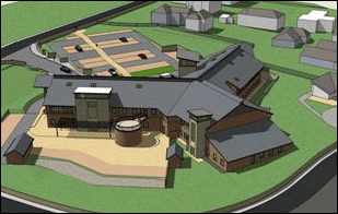 Aerial view of the new Malvern hospital