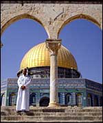 The Dome of the Rock temple in the grounds of The Aqsa Mosque