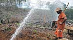 Water spraying in a gold mine